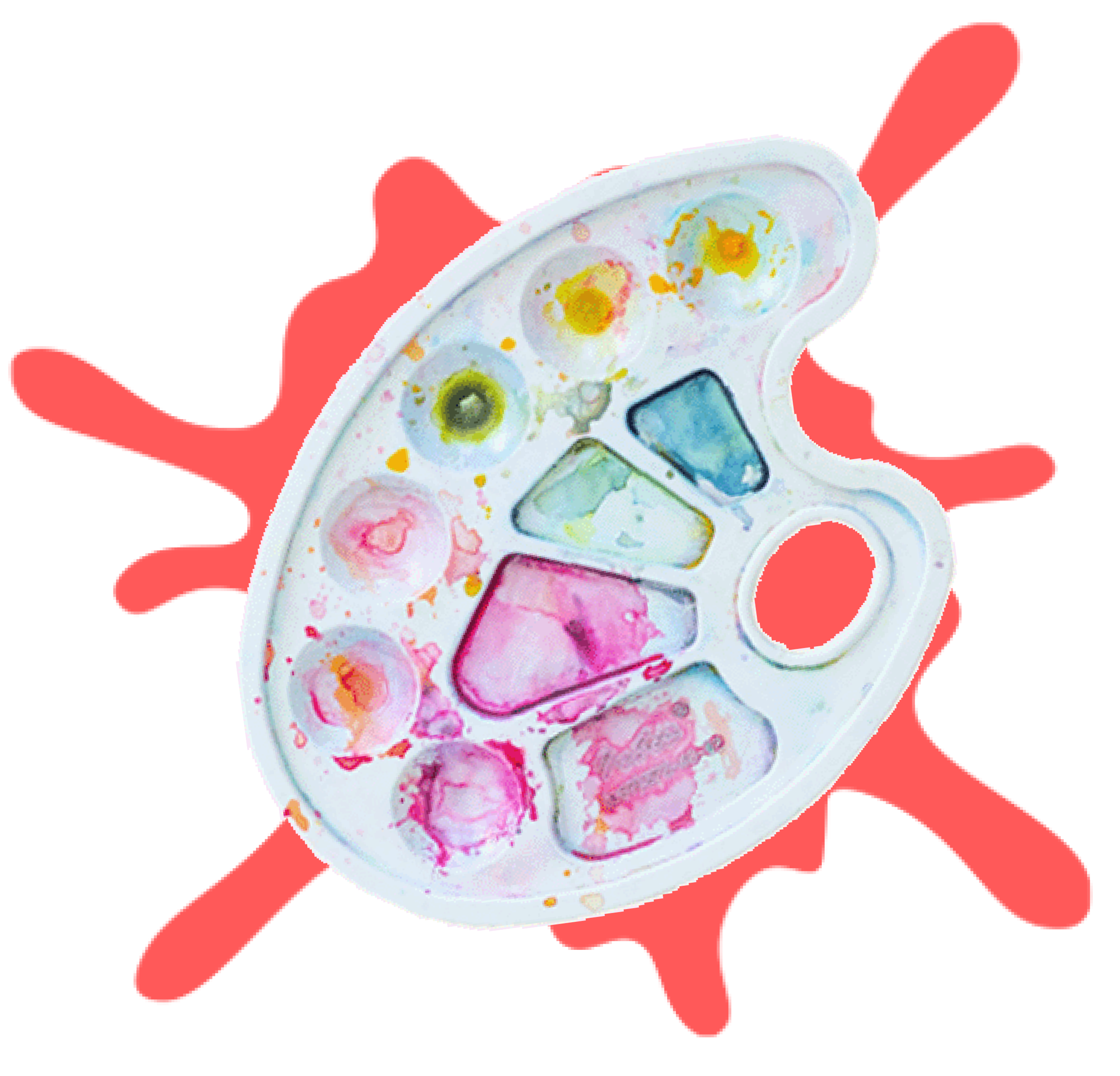 Paint palite coverd in paint