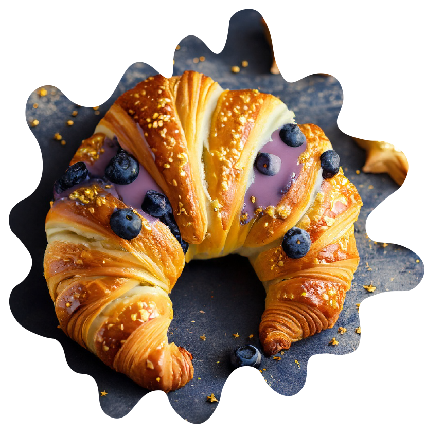 Crissant with blueberrys